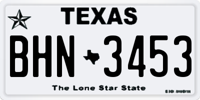 TX license plate BHN3453
