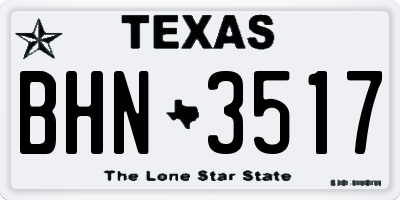 TX license plate BHN3517