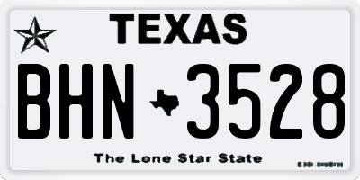 TX license plate BHN3528