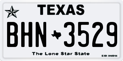 TX license plate BHN3529