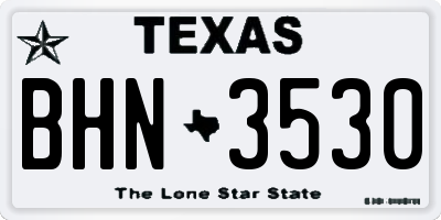 TX license plate BHN3530