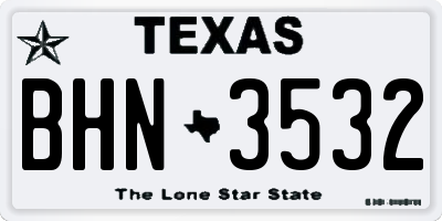 TX license plate BHN3532