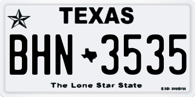 TX license plate BHN3535
