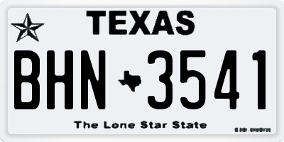 TX license plate BHN3541
