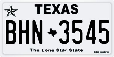 TX license plate BHN3545