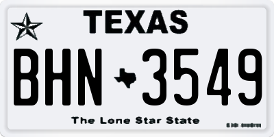 TX license plate BHN3549