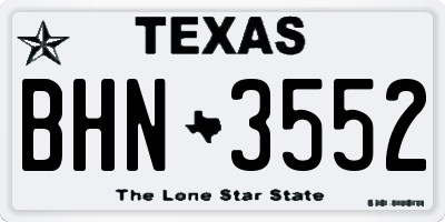 TX license plate BHN3552