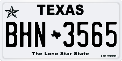 TX license plate BHN3565