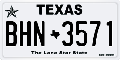 TX license plate BHN3571