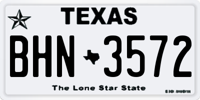TX license plate BHN3572