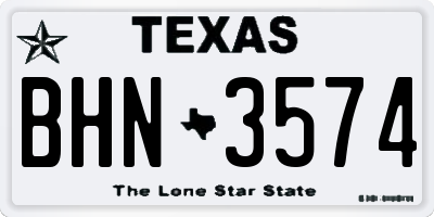 TX license plate BHN3574