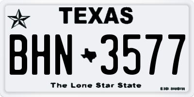 TX license plate BHN3577