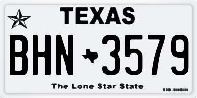 TX license plate BHN3579
