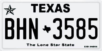 TX license plate BHN3585