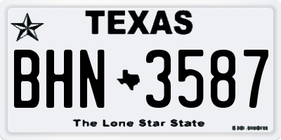 TX license plate BHN3587