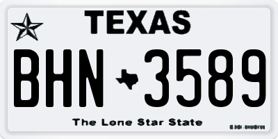 TX license plate BHN3589