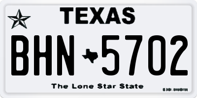 TX license plate BHN5702