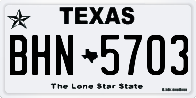 TX license plate BHN5703