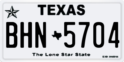 TX license plate BHN5704