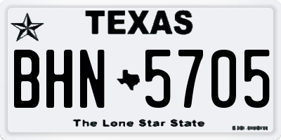 TX license plate BHN5705