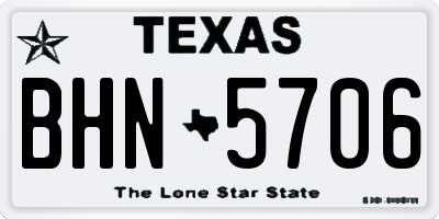 TX license plate BHN5706