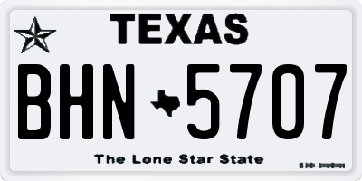 TX license plate BHN5707