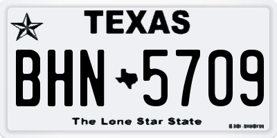 TX license plate BHN5709