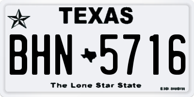 TX license plate BHN5716