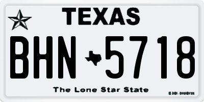 TX license plate BHN5718