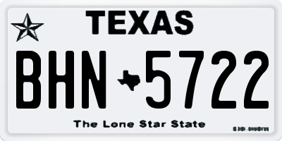 TX license plate BHN5722