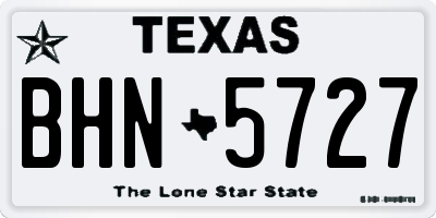 TX license plate BHN5727