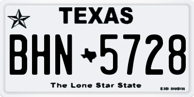 TX license plate BHN5728