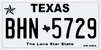 TX license plate BHN5729