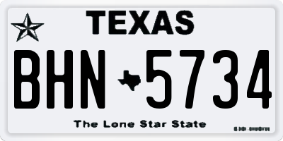 TX license plate BHN5734