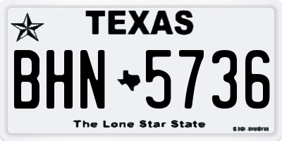 TX license plate BHN5736