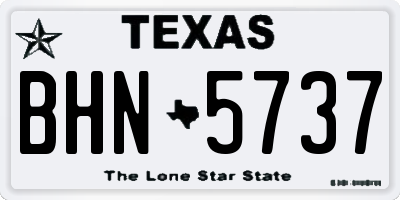 TX license plate BHN5737