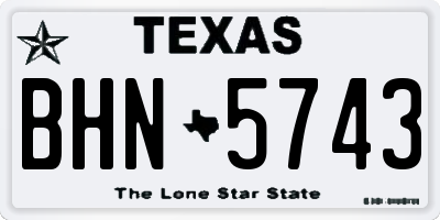 TX license plate BHN5743