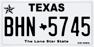 TX license plate BHN5745