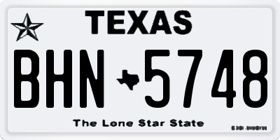 TX license plate BHN5748