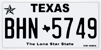 TX license plate BHN5749