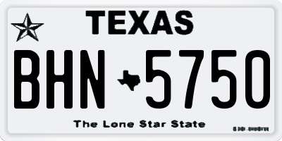 TX license plate BHN5750