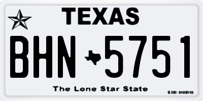 TX license plate BHN5751