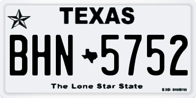 TX license plate BHN5752