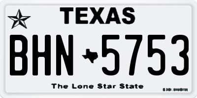 TX license plate BHN5753