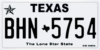 TX license plate BHN5754