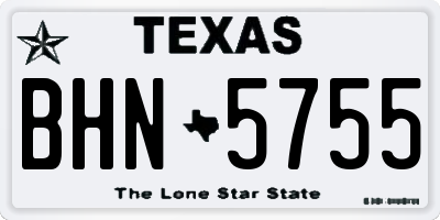TX license plate BHN5755