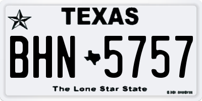 TX license plate BHN5757