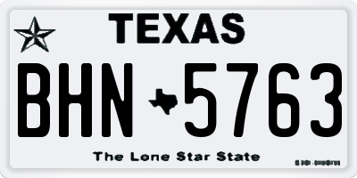 TX license plate BHN5763