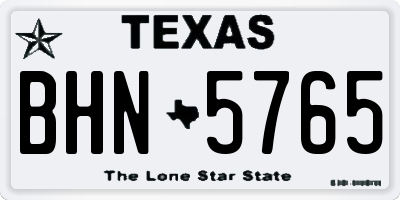 TX license plate BHN5765