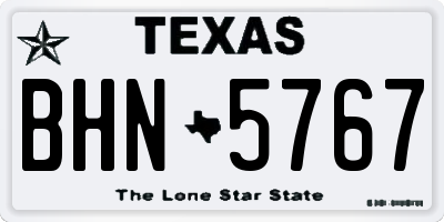 TX license plate BHN5767